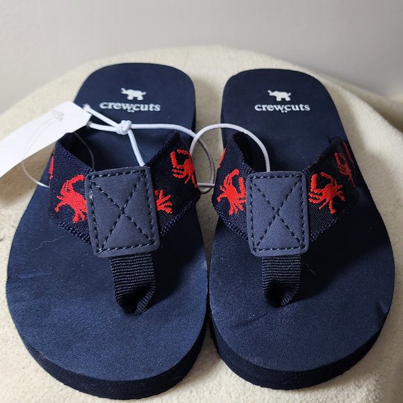 Crewcuts Crab Flip Flop Boys Sandals, Beach, Pool, Summer Size K10 New With Tags - Picture 1 of 8